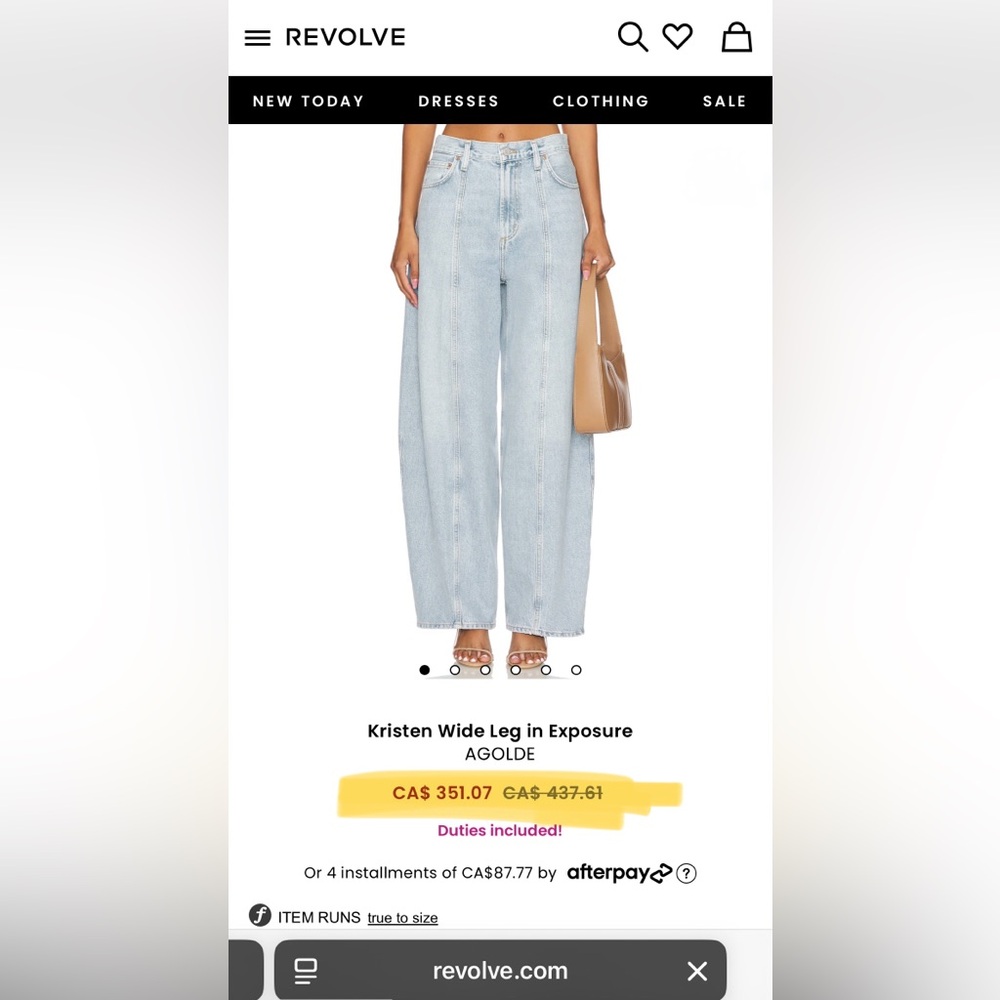 Agolde Kristen Jean Light Wash Wide Leg Balloon Jeans - Picture 7 of 7